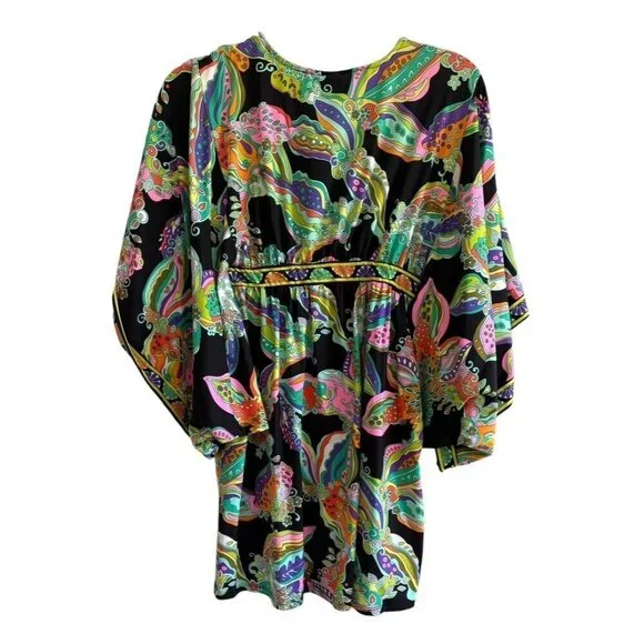 Trina Turk Sea Garden Floral Cover Up Mini Dress XS - Picture 4 of 7